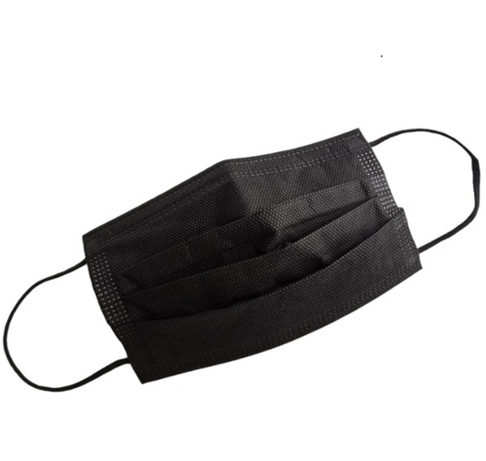 Black Disposable Face Mask – 3-Ply Protective Mask with Comfortable Ear Loops for Daily Use