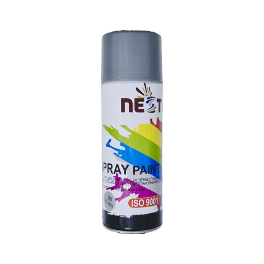 Spray Paint Silver 400ml All Purpose Quick Dry Aerosol for Car Metal Wood Plastic Furniture DIY Crafts