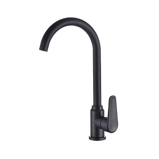Matte Black Kitchen Faucet – Single Lever Mixer Tap for Hot & Cold Water – Modern Sink Tap