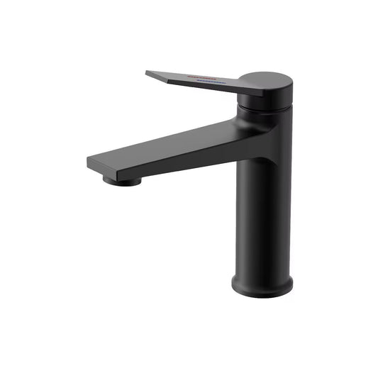 Matte Black Single Handle Faucet Mixer – Hot & Cold Water Wall Mounted Tap for Kitchen or Bathroom Sink