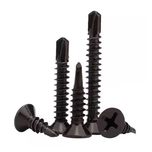 Black Self-Drilling Metal Screw 1/2 Inch – Rust-Resistant Heavy-Duty Steel – For Metal & Steel Fixing