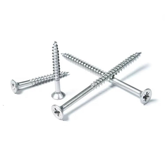 Fischer White Wood Screw 8 x 1 1/2 Inch – Strong Grip for Wood & Wall Plug Fixing – Rust-Resistant
