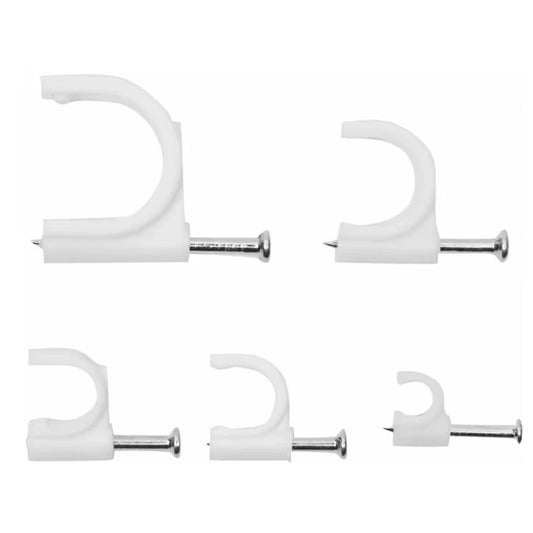 Cable Clip Wire Holder – Nail-in Plastic Clips for Wall & Floor – Durable and Neat Cable Management