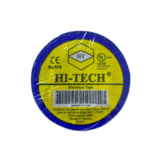 HiTech Electrical Insulation Tape Blue 25mm Strong Adhesive Waterproof PVC Tape Made in Taiwan for Wiring Cable Repair