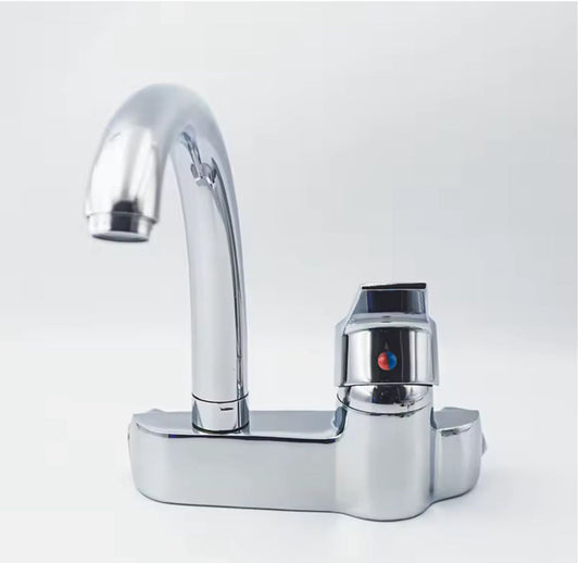 Modern Wall-Mounted Kitchen Sink Mixer Faucet – Single Handle Design – Sleek Chrome Finish – Hot & Cold Water Control