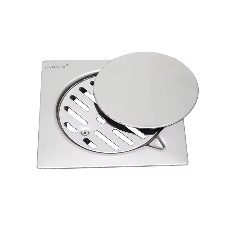 15x15 cm Square Stainless Steel Floor Drain – Heavy Duty Shower Drain with Removable Strainer