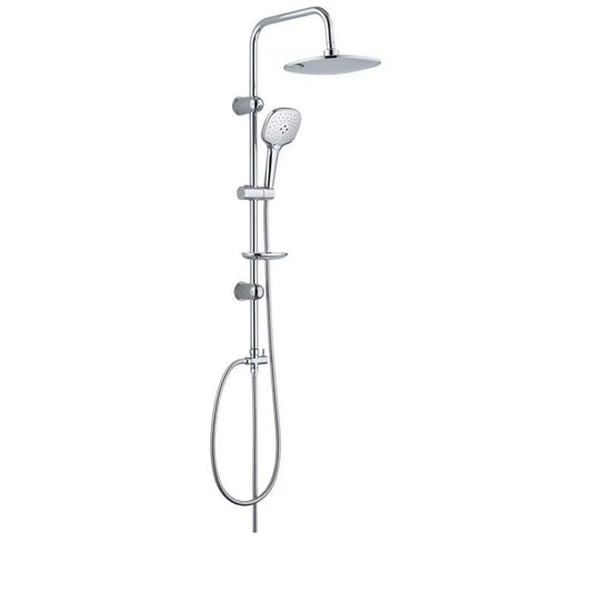 Chrome Plated Shower Mixer Bathroom Set – Twin Shower Heads with Waterfall & Handheld Spray