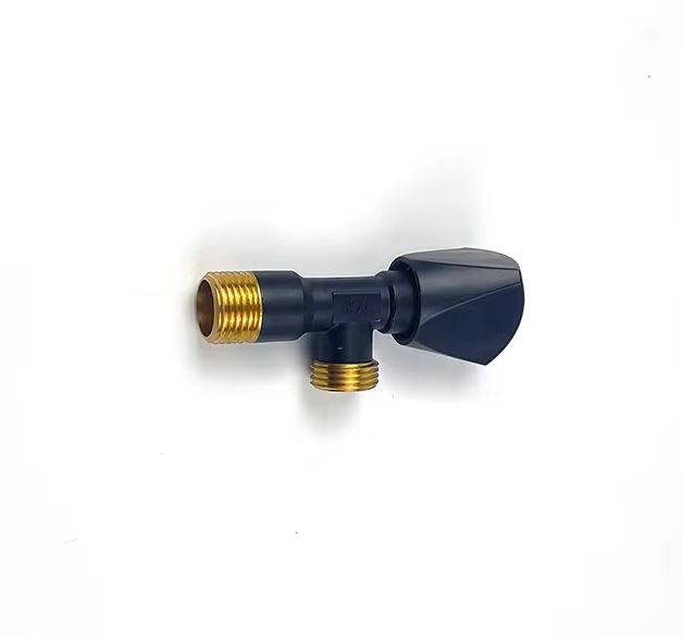 Matte Black 1/2 Inch Brass Angle Valve – Stylish Stop Valve for Water Supply Lines, Corrosion-Resistant