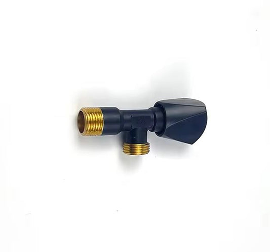 Matte Black 1/2 Inch Brass Angle Valve – Stylish Stop Valve for Water Supply Lines, Corrosion-Resistant