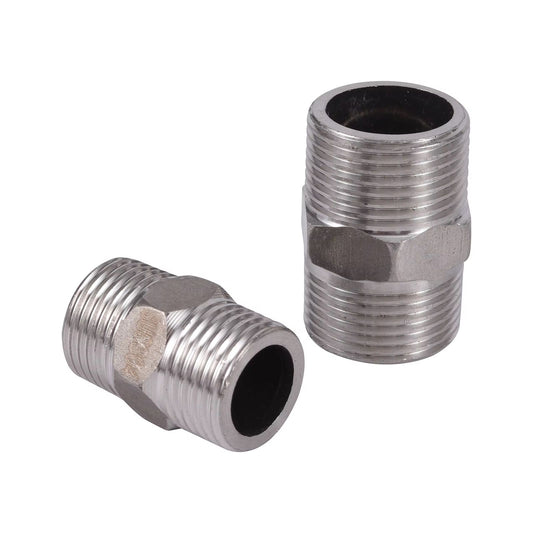 1/2 Inch Silver Steel Pipe Fitting – Heavy-Duty Threaded Connector for Plumbing, Water & Air Lines