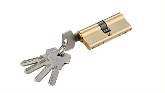 Cylinder Lock with 5 Computer Keys – High-Security Brass Core – Anti-Pick & Anti-Bump Door Lock