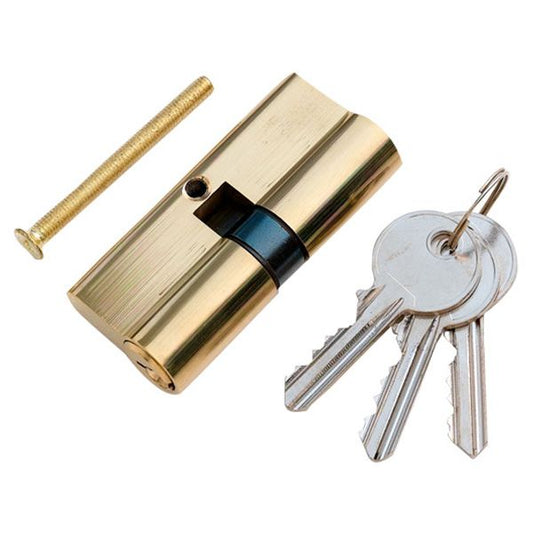 60mm Cylinder Lock with 3 Keys – Solid Brass Core – Anti-Pick Door Lock for Home & Office